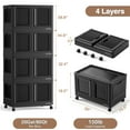 thumbnail image 2 of BROVIEW V10 480 Qt Plastic Storage Bins with Lids & Doors, 4 Pack 120Gal Stackable Closet Organizer and Storage Drawers with Wheels, Large Collapsible Storage Boxes, Cabinet for Home, Black, 2 of 7