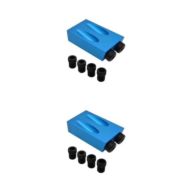 Scienceny Juego de taladro de agujero de bolsillo de aleación de aluminio fácil para carpintería, accesorios de taladro, herramienta de juego de 7 piezas 2Conjunto