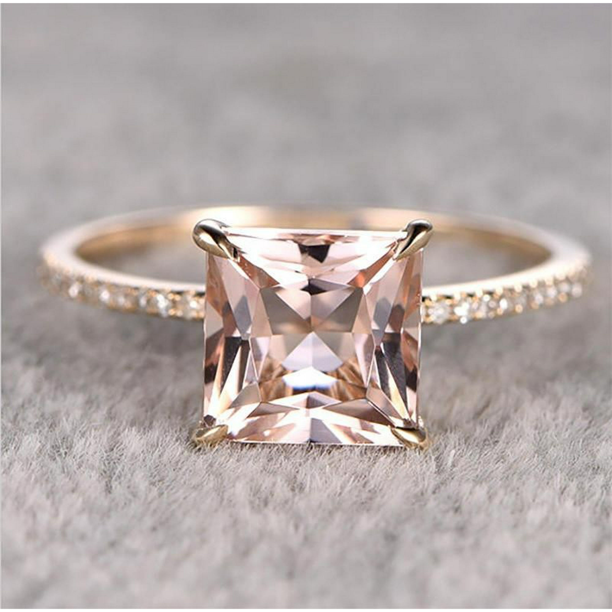 Vente Limitée Bague de Fiançailles Carat Pêche Rose