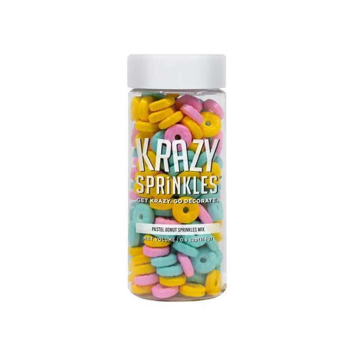 Pastel Donut Shaped Sprinkles | Food Grade Edible Sprinkles by Krazy Sprinkles® | (1/2 Cup)