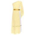 thumbnail image 3 of TTAO Robe de Princesse Grecque pour Filles Enfants Grèce Antique Dieu Rome Égypte Robe Longue Maxi Épaule Unique Jaune 8, 3 of 7