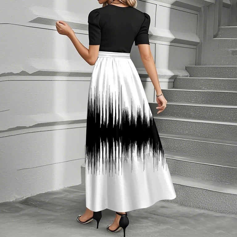 casual spring 2025 dresses NAMTYQX Womens Dresses for Wedding Guest Boho Womens Maxi Dresses 2025  Dresses for Women 2025 Casual Spring Black Size L