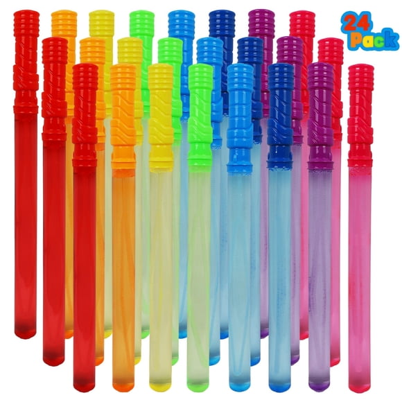 Bubble Wands MorTime, paquete de 24 unidades para niños, 8 colores, solución de 120 ml