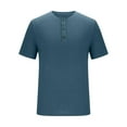 thumbnail image 5 of AHTJRT Mens Summer Casual Ribbed T Shirts Short Sleeve Round Neck Pullover Athletic Tops Tees Navy 3XL, 5 of 7