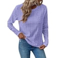 thumbnail image 5 of Hibeli Women Lace Eyelet Cutout Round Neck Long Sleeve Solid Color Top, 5 of 7