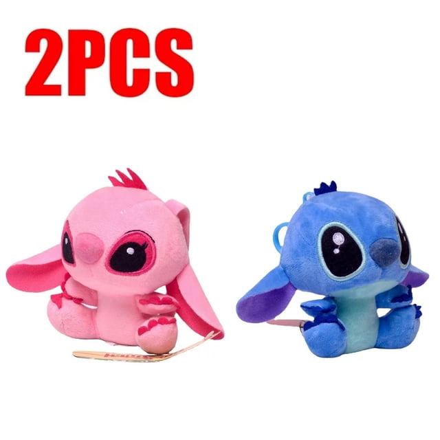 Stitch, ¡Promoción de vacaciones! Juguetes de peluche, juguetes de peluche relajantes, juguetes de peluche navideños, festivos, amigos de la cama de cumpleaños, rosa de 12 cm
