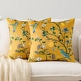 thumbnail image 3 of COOKCOK Yellow Velvet Throw Pillow Covers 20x20 Pack of 2, Vintage Floral Pillow Covers, Mid Century Flower Plant Cushion Covers for Sofa Living Room Home Decor, 3 of 7