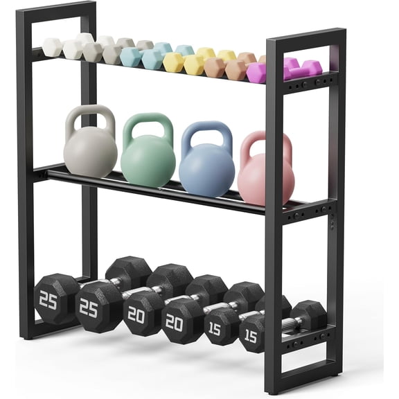 Niffgaff 3 Tier Dumbbell Rack Weight Rack Stand Only for Home Gym Storage Organizing Dumbbells Up to 390 lb Capacity