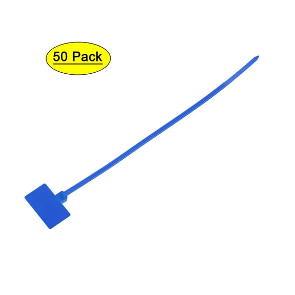 Uxcell 6 Inch Blue Cable Zip Ties Label Tag Mark Self-Locking Nylon Wire Strap 50 Pack