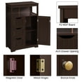 thumbnail image 5 of Topeakmart Wooden Floor Cabinet w/ Multi-Tiers & 3 Drawers, Espresso, 5 of 14