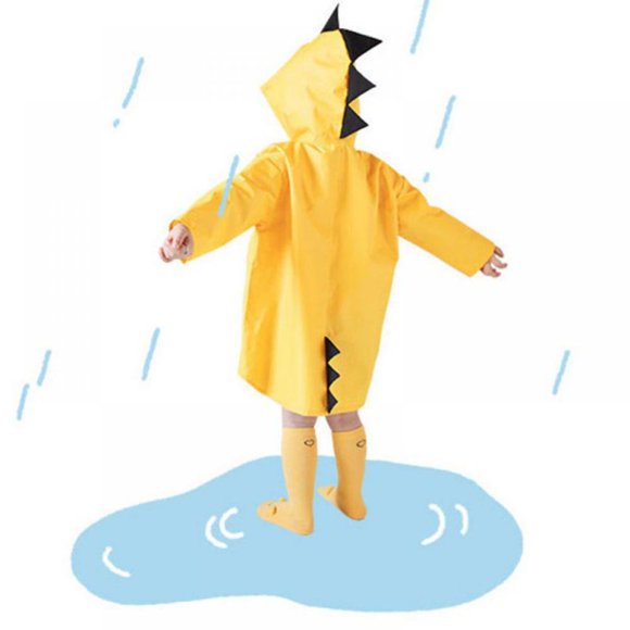 Children‘s Raincoat Cartoon Dinosaur Rain Cape Toddler Rain Poncho Kids Raincoat Jacket Waterproof Hooded Rain Coat for Little Boys Girls