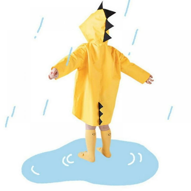 Imperméable pour Enfants, Cape de Pluie Dinosaure Dessin Animé, Poncho de Pluie pour Tout-Petits, Manteau de Pluie pour Enfants, Veste Imperméable à Capuche, Manteau de Pluie pour Petits Garçons et Filles