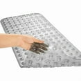 thumbnail image 3 of Extra Long Non-Slip Bath Mat with Drain Holes and Suction Cups, 39 x 16 Inch Mat for Bathtub and Shower, Machine Washable (Clear Grey)  Home Goods, 3 of 10