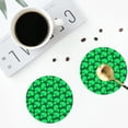 thumbnail image 4 of Yiaed Green Broccoli Print Leather Coasters for Drinks - Cup Coasters Coffee Table Kitchen Table Bar, Home & Office Gifts Handmade Drink Coasters-Round Shape, 4 of 6