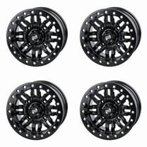 (4 Pack) 4/156 Tusk Nebo Beadlock Wheel 14x7 4.0 3.0 Matte Black For POLARIS Sportsman 550 Touring EPS 2010-2014