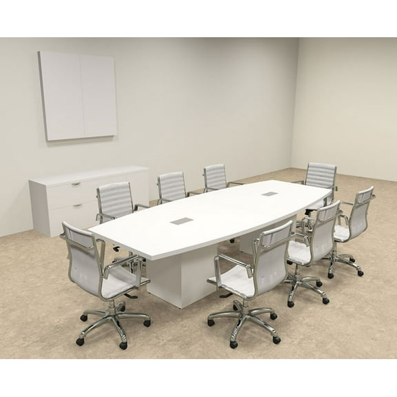Modern Boat Shaped Cube Leg 10' Feet Conference Table, #OF-CON-CQ15