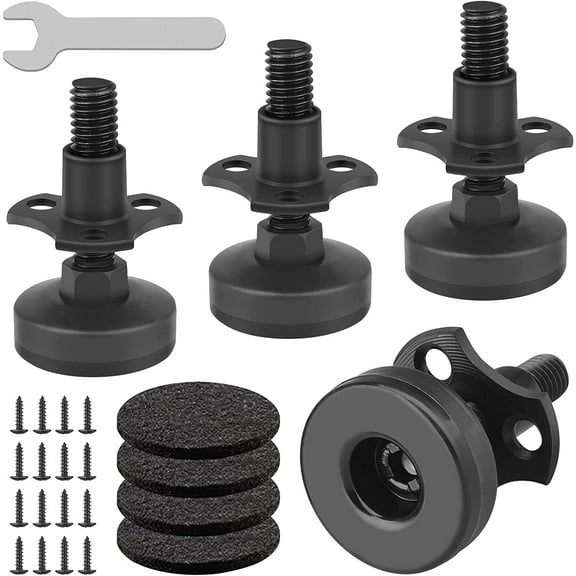 Heavy Duty Furniture Levelers, 4 Pack 3/8"-16 Threaded Leveling Feet Furniture Levelers Table Feet Adjustable Leg Levelers for Table/ Chair/Sofa/Desk/Cabinet/Workbench, Supports 1320LBs-Black