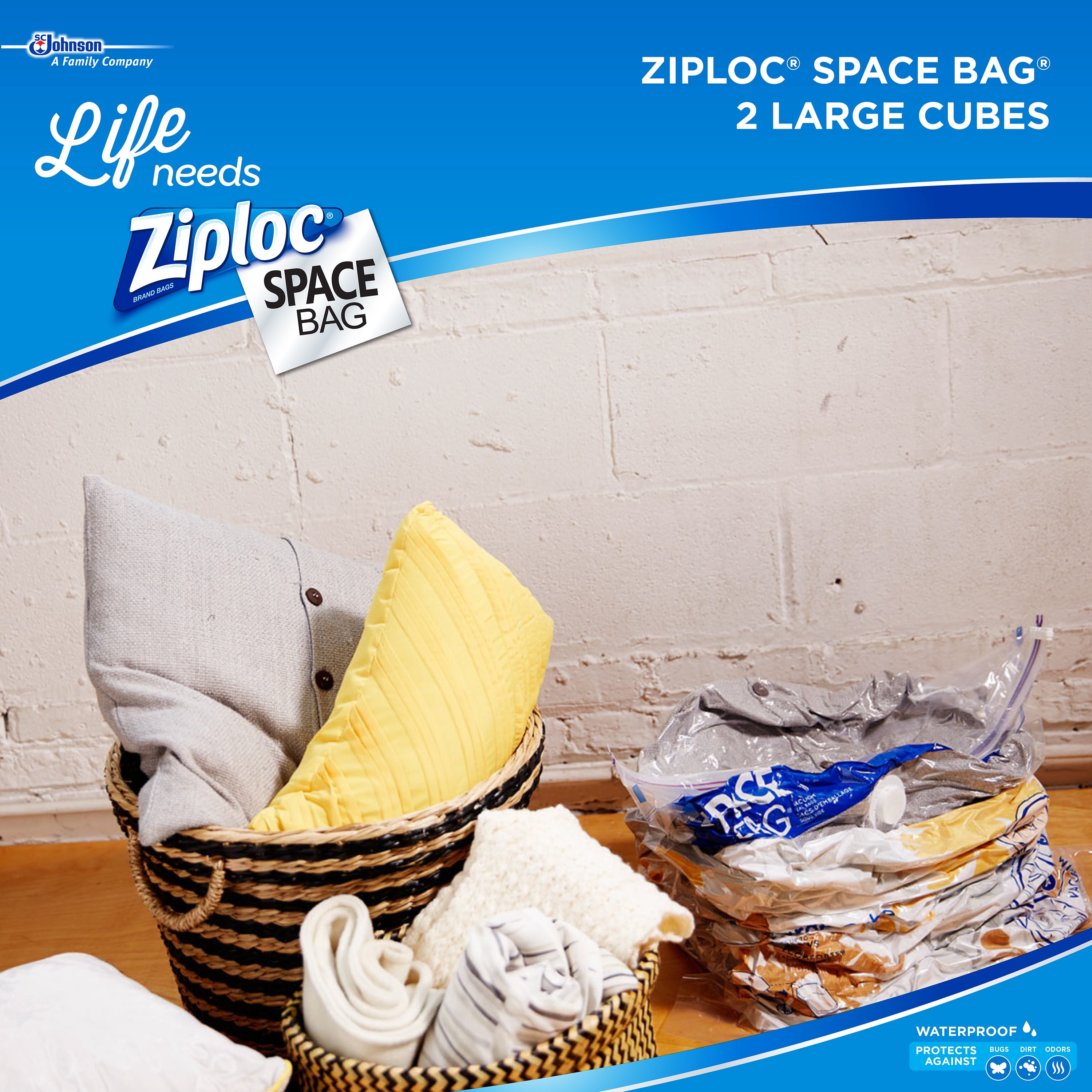 Ziploc Large, XLarge Plastic Cube Combo Space Bag 4 - 2/pack 86112