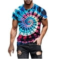 thumbnail image 3 of CFLVAEK Men's Big and Tall Tie Dye T Shirts Casual Summer Graphic Tees Loose Fit Short Sleeve Round Neck Tshirts Trendy Hippies T Shirt Light Blue M, 3 of 6