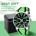 thumbnail image 6 of Black Mens Sport Watches for Men Green Orange Red Blue Bright Colorful Reloj Hombre Cool Unique Analog Stylish Wrist Watch Chronograph for Running Training Stopwatch, 6 of 7