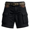 thumbnail image 2 of Camouflage Cargo Shorts for Men Elastic Waist Drawstring Short Military Outdoor Breathable Hiking Fishing Big and Tall Cargo Shorts Multi Pocket Quick Dry Bottom,Black 5XL, 2 of 5
