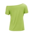 thumbnail image 4 of Pxiakgy Women's Casual Off The Shoulder Tops Women's Off Shoulder Shirts Casual Loose Short Sleeve Tops Short Sleeve T Shirts Loose Summer Blouse Shirt Mint Green S, 4 of 7