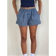 thumbnail image 5 of Yunliwuli Women's Summer Casual Shorts Heart/Plaid Print Elastic Waist Straight Leg Short Pants, 5 of 10