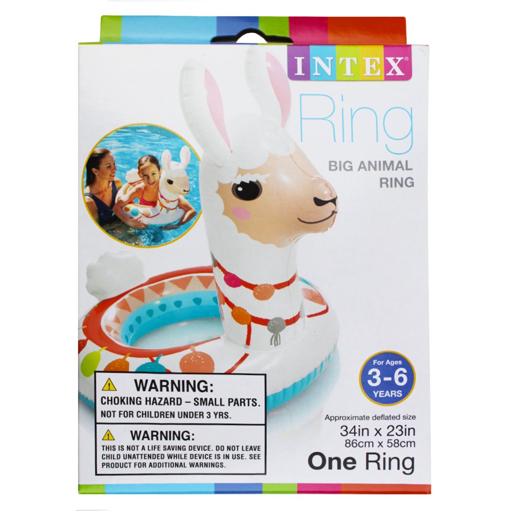 Intex Big Animal Inflatable Swim Pool Ring for Kids 3 6 Years Llama