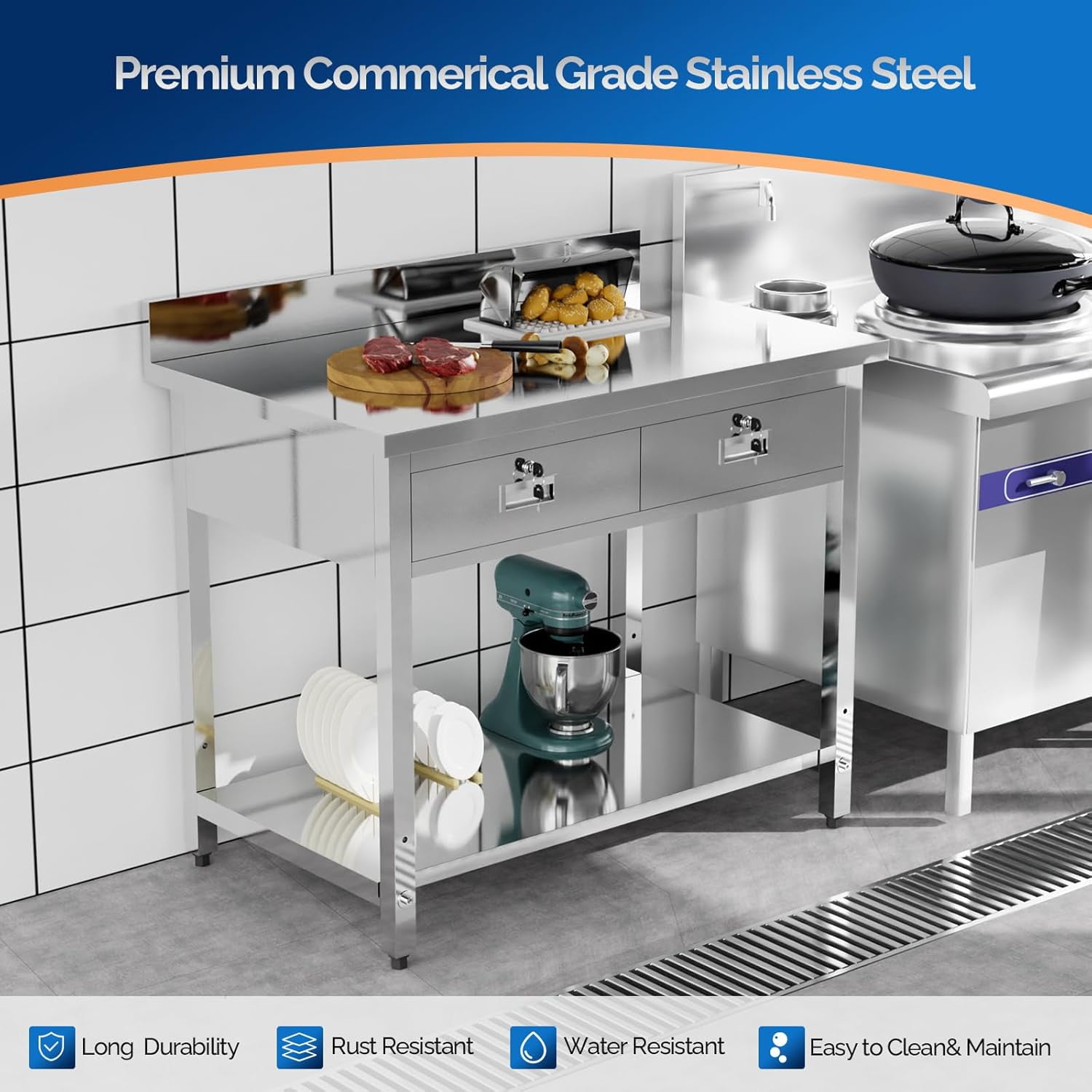 Ktaxon, Stainless Steel Work Table, 42