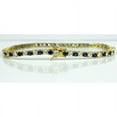thumbnail image 2 of 925 Silver Blue Sapphire And CZ tennis Bracelet / 14k Gold plated Bezel Set Sapphire Tennis Bracelet, 2 of 4