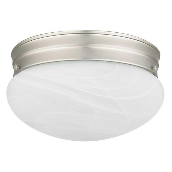 Sunset Lighting F3296-62 Flush Mount with Faux Alabaster Mushroom Glass, Rubbed Bronze Finish