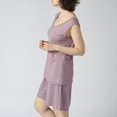 thumbnail image 4 of SWSMCLT Women's Billowy Plus Size Pajama Set Comfy Cotton Fall Light Cute 2 Piece Nightwear Breathable Loungewear Set Purple Medium, 4 of 5