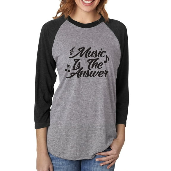 Music Is The Answer Unisex 3/4 Sleeve Baseball Raglan Tee