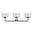 thumbnail image 4 of 205-PC-G74 Innovations Lighting Bell - 3 Light Bath Vanity In Industrial Style-11 Inches Tall and 32 Inches Wide-Polished Chrome Finish-Seedy Glass, 4 of 4