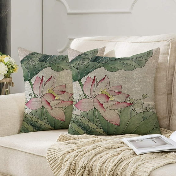 Farmhouse Style Throw Pillows Decorative Pillow Covers Vintage Pillow Covers for Couch, Sofa, Home Decor, Rustic Living Room 18"x18" Set of 2