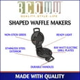 thumbnail image 3 of Máquina para hacer gofres bcoww, con forma de Texas, 800 W, acero inoxidable, 3 of 9