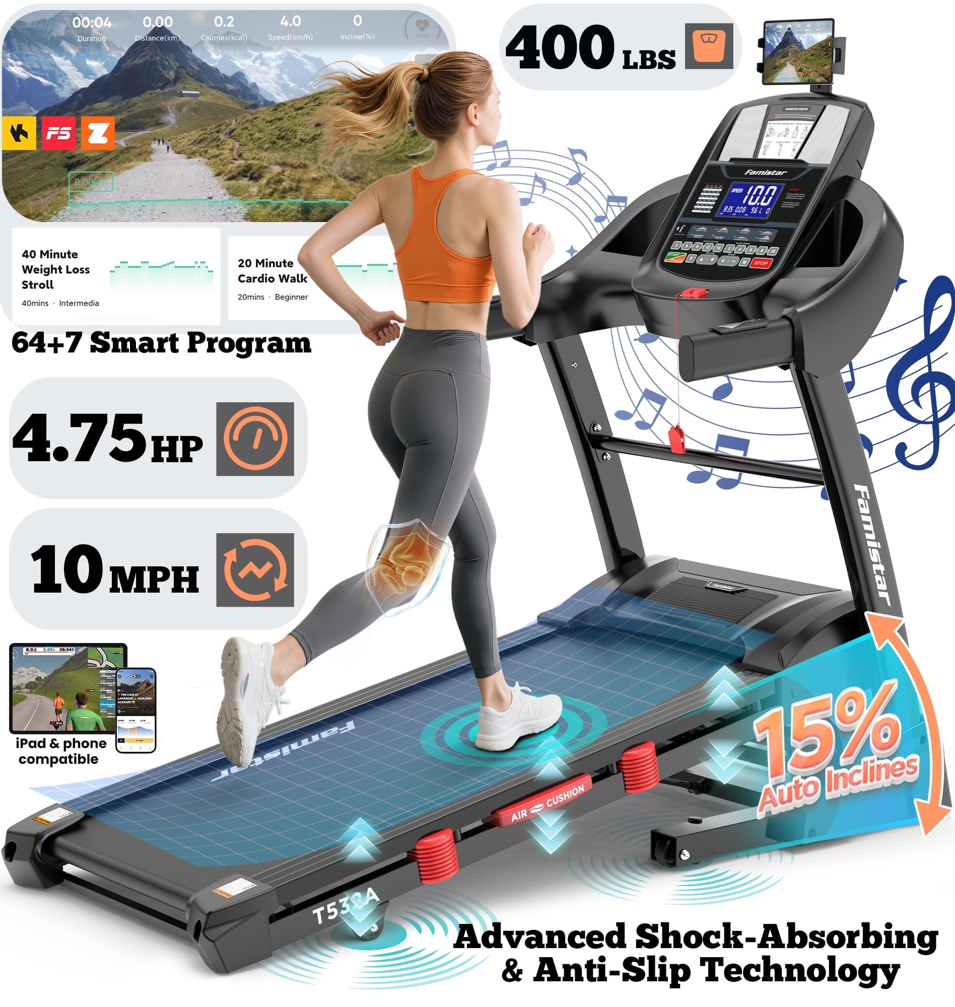 ハシモトテッパンL/M ＋すぴっとって　didon SIMPFREE Treadmill with Touchscreen, APP and 36 Programs