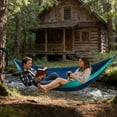 thumbnail image 4 of Camping Hammocks, Double & Single Hammock with Tree Straps,Portable Lightweight Parachute Nylon Camping Gear for Outside Hiking Beach Backpack Survival Travel, 4 of 13