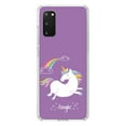 thumbnail image 1 of DistinctInk Clear Shockproof Hybrid Case for Galaxy S20 / S20 5G (6.2" Screen) - TPU Bumper, Acrylic Back, Tempered Glass Screen Protector - Unicorn - Rainbown - Magic - Purple, 1 of 2