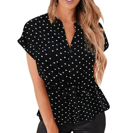 

Yourumao Women Clearance Tops Skims Dupes Tight Cottagecore Blouses for Juniors Winter Fall Short 3/4 Dolman Sleeve V Turtleneck Neck Bow Tie Pleated Cardigan Bandage Polka Dot Tops Bustier Teen