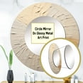 thumbnail image 3 of Designart "Muted Artwork In Graceful Beige And Gold Minimalism" Ray Beige Large Round Mirror - Round Bedroom Mirror Wall Decor - Modern Round Printed Mirror - 23" x 23", 3 of 6