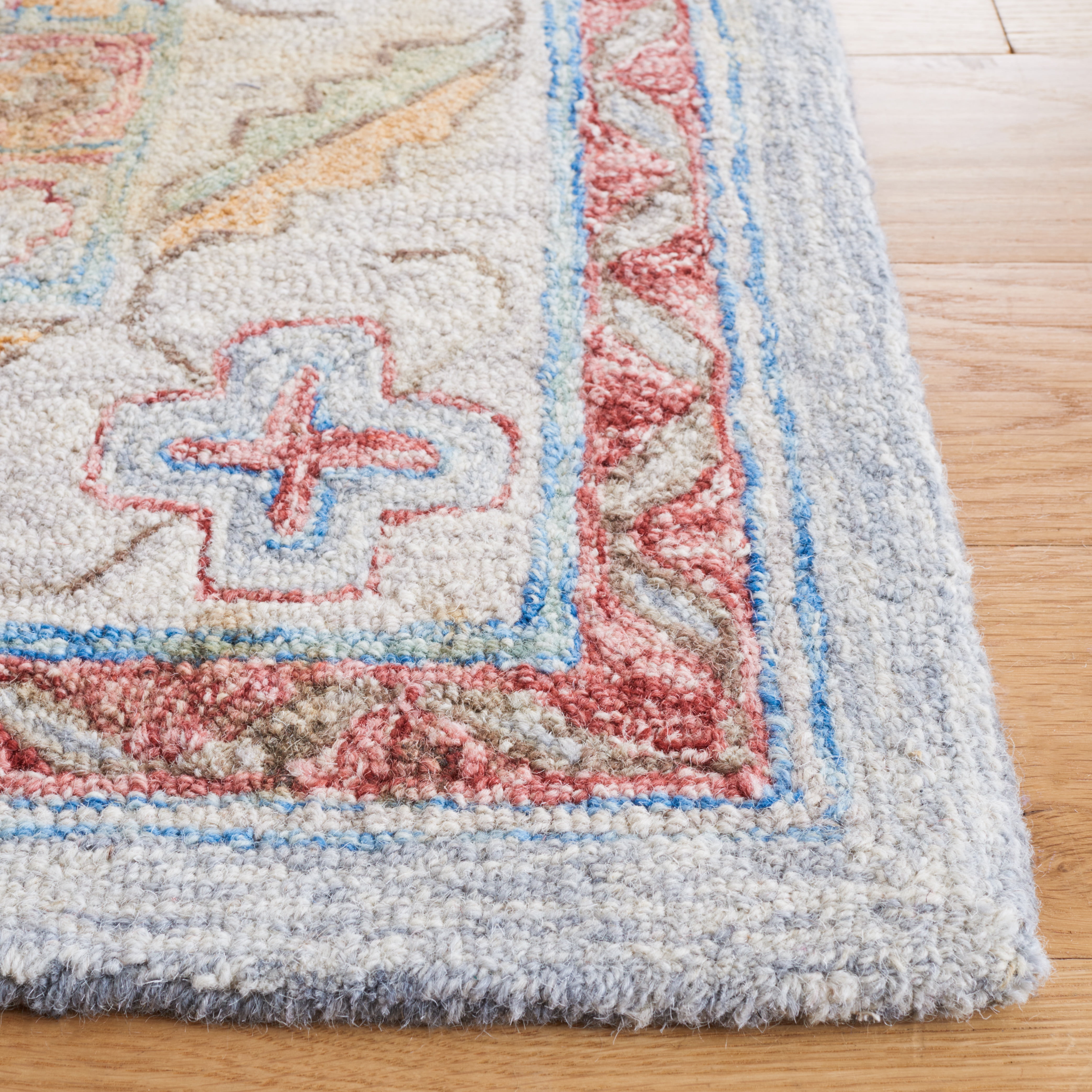 SAFAVIEH Metro David Medallion Area Rug, Grey/Rust, 6' x 6' Square