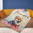 thumbnail image 4 of Freedom Pomeranian on Independence Day 4th of July Cozy Fleece Blanket Pom Dog Lover Gifts Warm Soft Throw Blanket - 01005, 4 of 5
