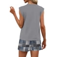 thumbnail image 6 of Two Piece Sets for Women Trendy Short Sets Beach Vacation Clothes Airport Travel Cruise Summer Outfits Gray M, 6 of 6