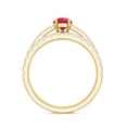 thumbnail image 2 of Rosec Jewels Certified Lab Grown Ruby Wedding Bridal Ring Set - Pear Shaped Engagement Ring with Wedding Band - AAAA Quality, 14K Yellow Gold, US 3.50, 2 of 8