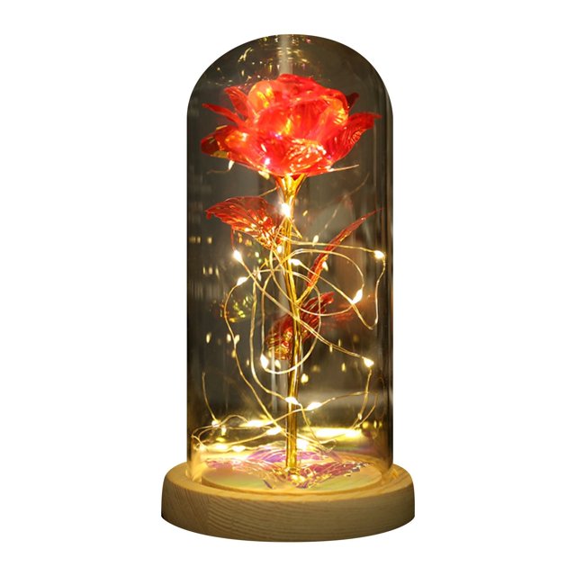 Promotion!!Eternal Rose Fanyil Eternal Rose Eternal Roses Bouquet Preserved Roses In Glass Dome Eternal Flower Rose With LED Light Valentine's Day Christmas Creative Gift Ornaments