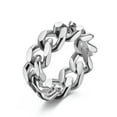 thumbnail image 5 of Hip Hop Stainless Steel Cuban Link Chain Ring for Men Sports Finger Ring Jewelry, 5 of 9
