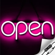 LED Neon Open Sign Light for Business with ON & Off Switch - Pink