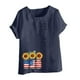 thumbnail image 4 of Vestidos Casuales Para Mujer, Blusas De Mujer De Moda Blusa informal de lino con botones y manga corta estampada para mujer, 4 of 4