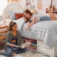 thumbnail image 5 of U by Bedsure Tufted Boho Twin XL Comforter Set, 2 Pieces Farmhouse Shabby Chic Embroidery Gray Bedding Set, Soft Jacquard Comforter for All Seasons, Twin, Oyster Mushroom, 5 of 10